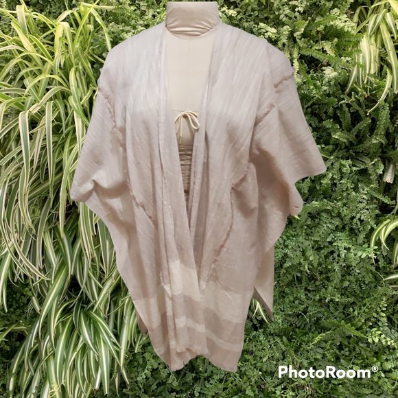 Universal Thread Co Boho Kimono OSFM Beige 100% Cotton NWT - Picture 1 of 5